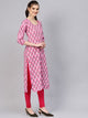 Pink Block Butti Print Kurti
