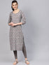 Grey Block Butti Print Kurti