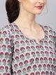 Grey Block Butti Print Kurti