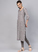 Grey Block Butti Print Kurti