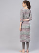 Grey Block Butti Print Kurti