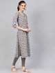 Grey Block Butti Print Kurti