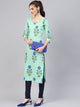 Sea Green Block Butta Print Kurti