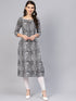 Black Batik Print Straight Kurti