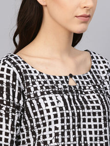 Black Batik Print Straight Kurti