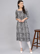 Black Batik Print Straight Kurti