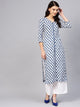 White Lotus Print Cotton Kurti