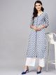 White Lotus Print Cotton Kurti