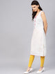 White Embroidery Cut Work Pink Piping Kurti