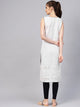 White Cut Work Embroidery Black Piping Kurti
