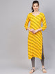 Yellow Bandhaj Print Kurti
