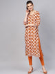 Brown Floral Block Print Kurti