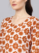 Brown Floral Block Print Kurti