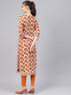 Brown Floral Block Print Kurti