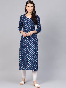 Blue Bandhaj Print Kurti