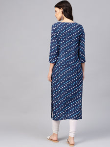 Blue Bandhaj Print Kurti