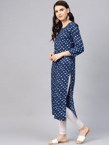 Blue Bandhaj Print Kurti
