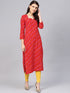 Red Bandhaj Print Kurti