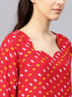 Red Bandhaj Print Kurti