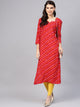 Red Bandhaj Print Kurti