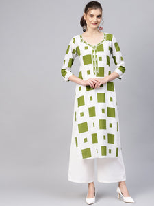 Green Box Print Kurti