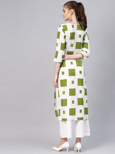 Green Box Print Kurti