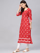 Red Ikkat Print Kurti