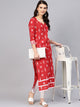 Red Ikkat Print Kurti