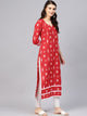 Red Ikkat Print Kurti