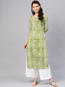 Green Batik Print Kurti