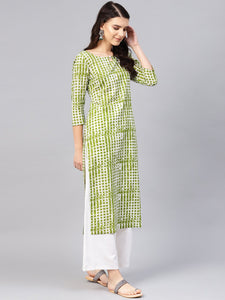 Green Batik Print Kurti