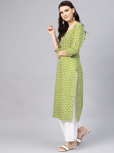 Green Star Print Kurti