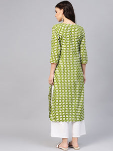 Green Star Print Kurti
