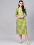 Green Line Print Kurti