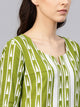 Green Line Print Kurti