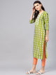 Green Line Print Kurti