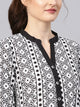 Black Printed straight Kurti