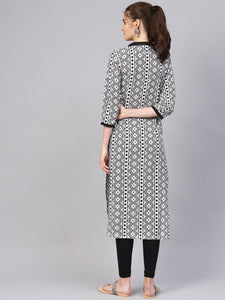 Black Printed straight Kurti
