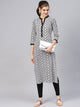 Black Printed straight Kurti