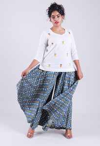 Grey Bandhaj Printed Palazzo