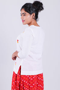 Red Bandhaj Printed Palazzo