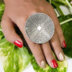 Jaal Design Silver Tribal Ring