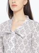 Grey Block Jaal Print Top
