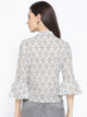 Grey Block Jaal Print Top
