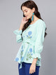 Sea Green Block Butta Print Top
