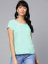 Sea Green Solid Boxy Top
