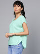 Sea Green Solid Boxy Top