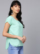 Sea Green Solid Boxy Top