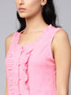 Pink Solid Frill Top