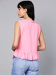Pink Solid Frill Top